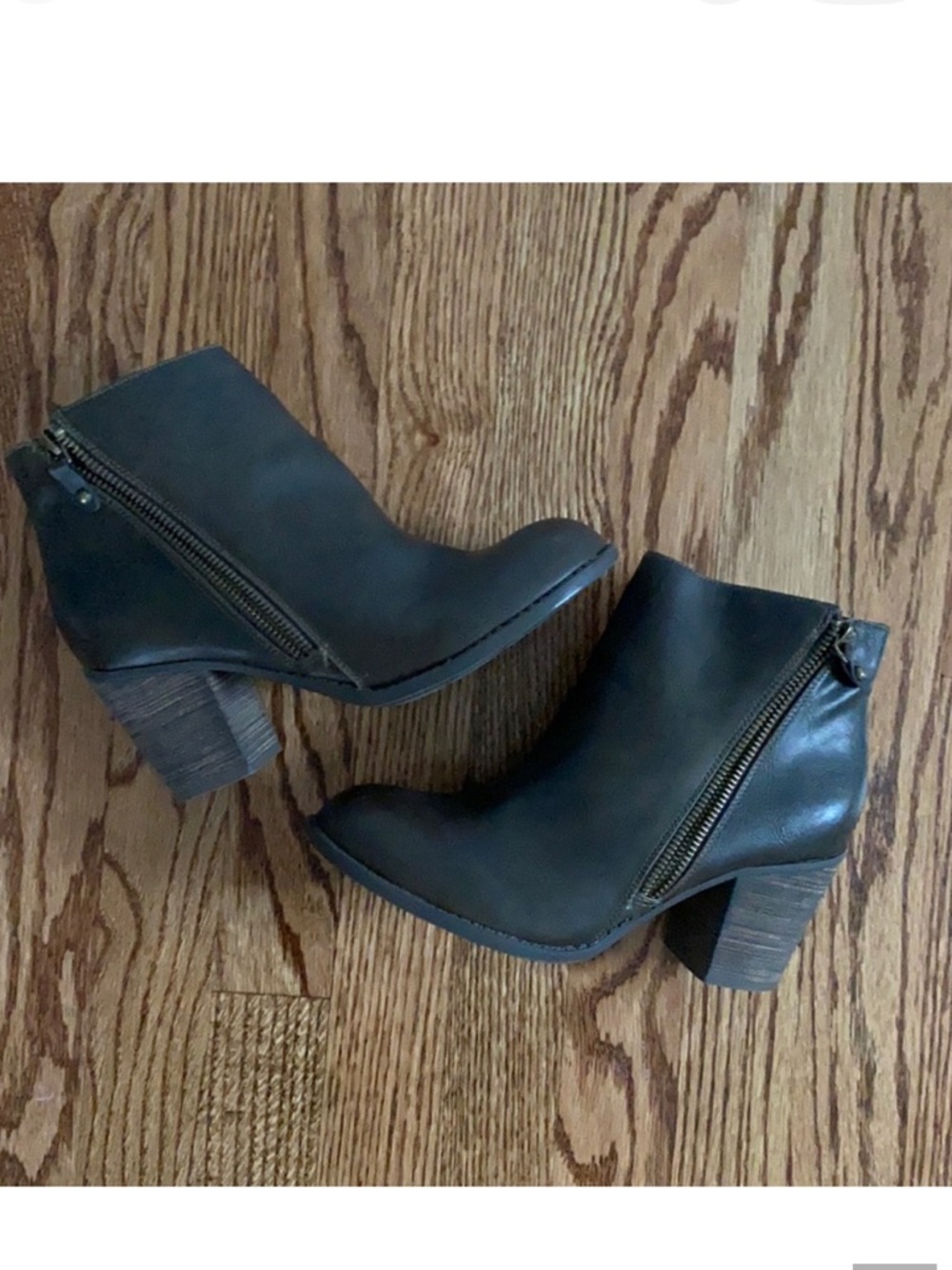 Diba Brown Zipper Ankle Booties